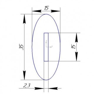 Овал 15х35 мм