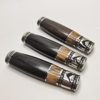 Руків'я для ножа "Фінка Фазан" морений дуб, біла бронза