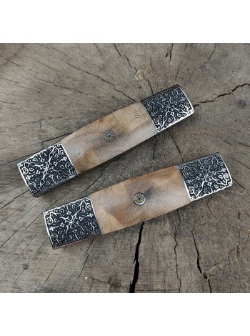 Руків'я для ножа "Бергамо" армянський горіх, біла бронза