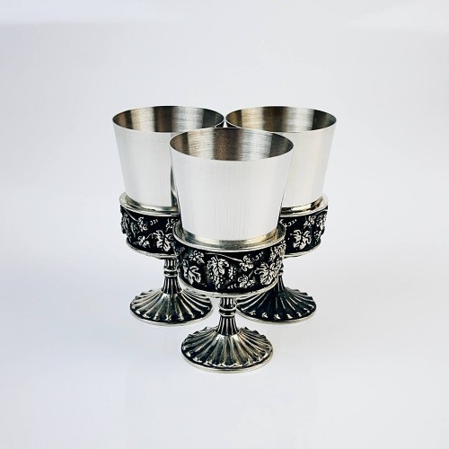 Чарки авторські "Монарх", 3 шт, біла бронза