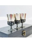 Чарки авторські "Монарх", 3 шт, біла бронза