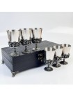 Чарки авторські "Монарх", 6 шт, біла бронза