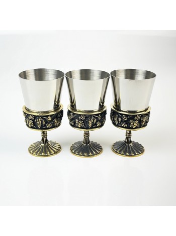 Чарки авторські "Монарх", 3 шт, латунь