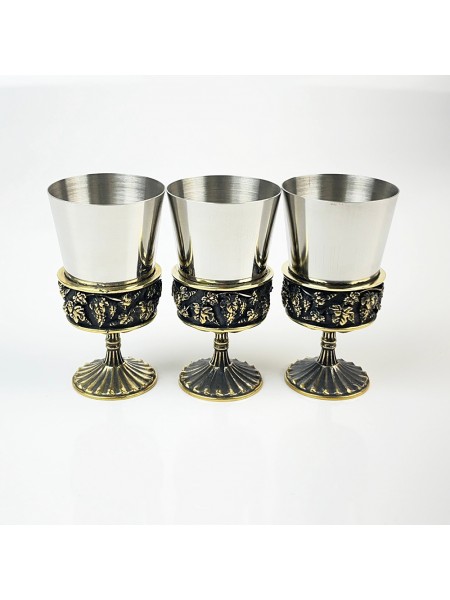 Чарки авторські "Монарх", 3 шт, латунь