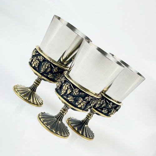 Чарки авторські "Монарх", 3 шт, латунь