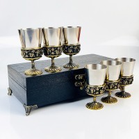 Чарки авторські "Монарх", 6 шт, латунь