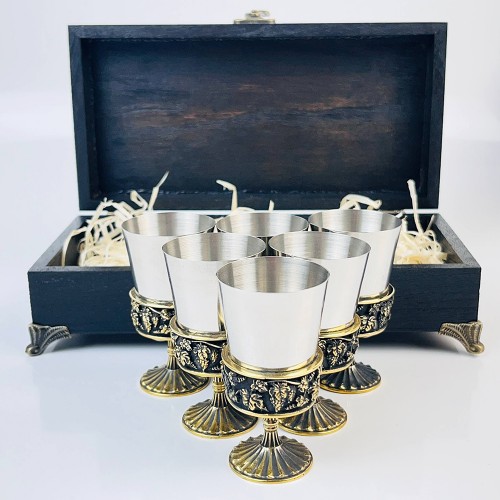 Чарки авторські "Монарх", 6 шт, латунь
