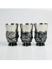 Чарки авторські "Мисливець", 3 шт, біла бронза