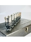 Чарки авторські "Мисливець", 6 шт, біла бронза