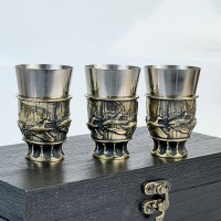 Чарки авторські "Мисливець", 3 шт, латунь