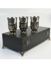 Чарки авторські "Мисливець", 3 шт, латунь