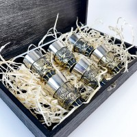 Чарки авторські "Мисливець", 6 шт, латунь