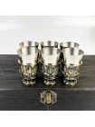 Чарки авторські "Мисливець", 6 шт, латунь