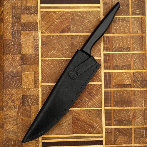 Ножни шкіряні для ножа "Кухня" L, чорні