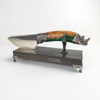 "Носоріг" ніж ручної роботи з підставкою