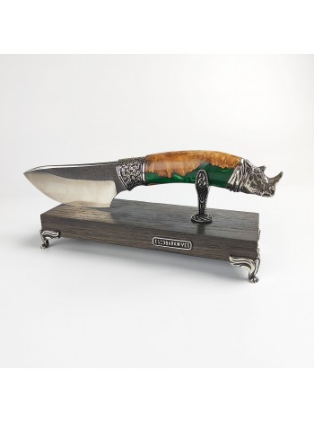"Носоріг" ніж ручної роботи з підставкою