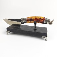 "Носоріг" ніж ручної роботи з підставкою (вик. 1)