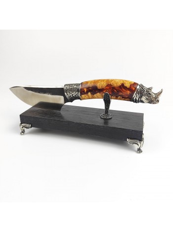 "Носоріг" ніж ручної роботи з підставкою (вик. 1)