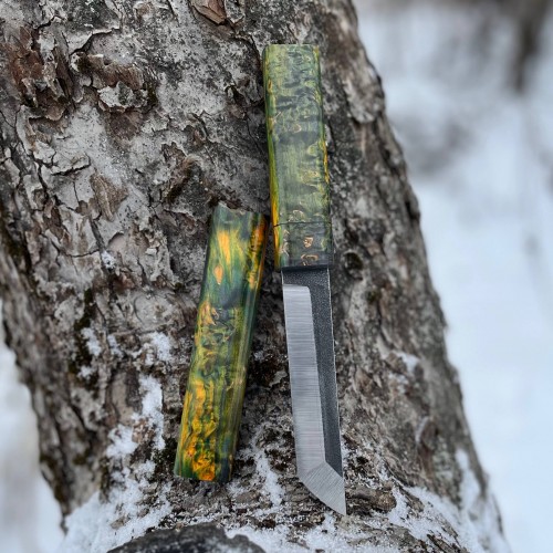 Ніж "Танто" N690, карельська береза, №10