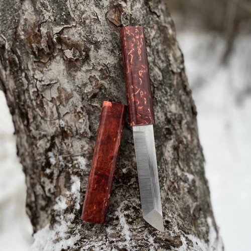 Ніж "Танто" N690, карельська береза, №11