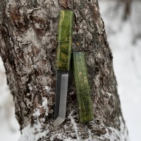 Ніж "Танто" N690, карельська береза, №12