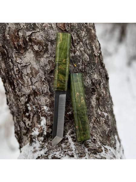 Ніж "Танто" N690, карельська береза, №12