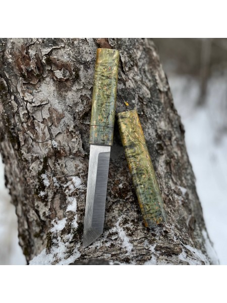 Ніж "Танто" N690, карельська береза, №8
