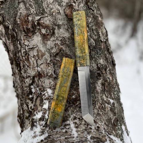 Ніж "Танто" N690, карельська береза, №8