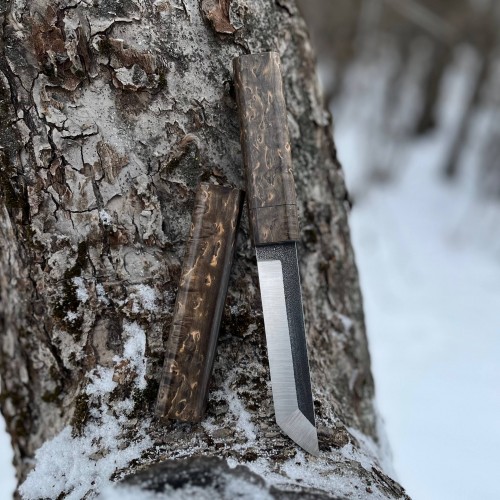 Ніж "Танто" N690, карельська береза, №9