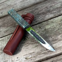 Ніж "ЯКУТ N690, V-049", шкіряні ножни
