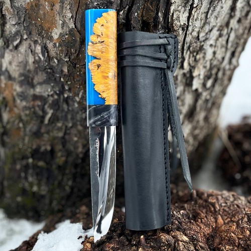 Ніж "ЯКУТ N690, V-019", шкіряні ножни