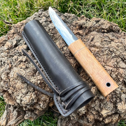 Ніж "ЯКУТ N690, V-031", шкіряні ножни