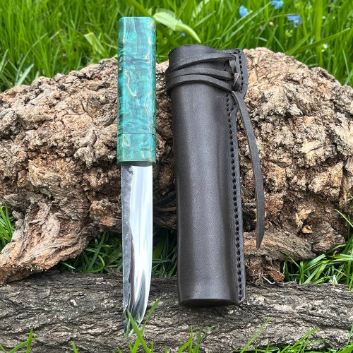 Ніж "ЯКУТ N690, V-033", шкіряні ножни