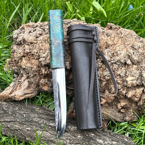 Ніж "ЯКУТ N690, V-034", шкіряні ножни