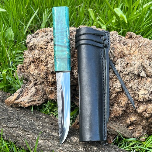 Ніж "ЯКУТ N690, V-035", шкіряні ножни