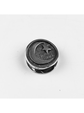 Намистина для браслета "Схід", біла бронза