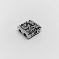 Намистина "Сокирки" плоска, біла бронза