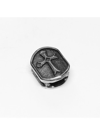 Намистина православна "Латинських хрест" (вик. 1), біла бронза