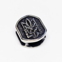 Намистина для браслета "Тризуб", біла бронза