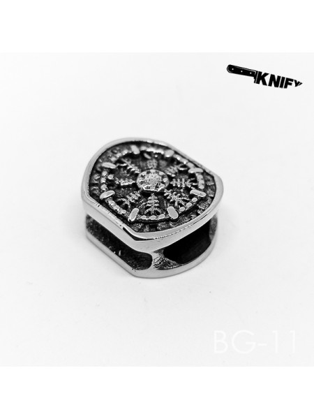 Намистина для браслета "Шолом жаху", біла бронза