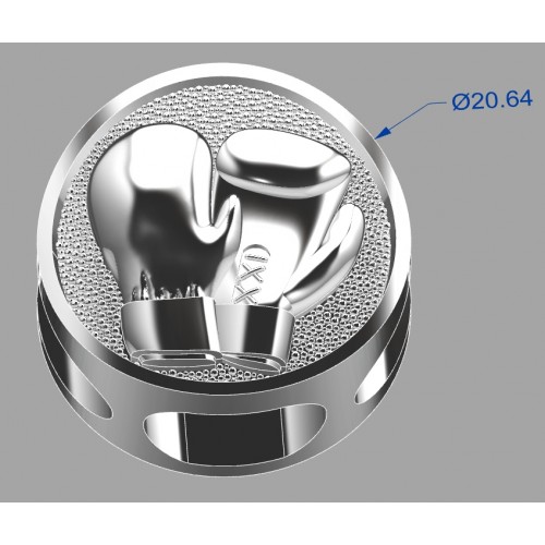 Намистина "БОКС", біла бронза