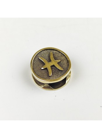 Намистина зодіак "Риби" #1, латунь