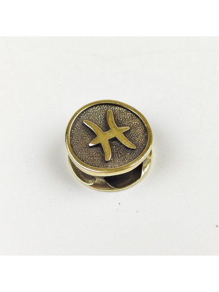 Намистина зодіак "Риби" #1, латунь