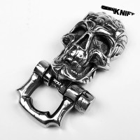 Застібка для браслета "Череп", біла бронза