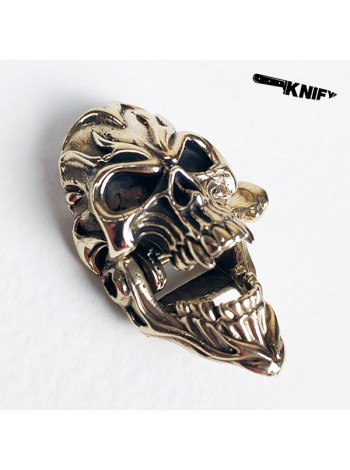 Застібка для браслета "Череп з щелепою", латунь