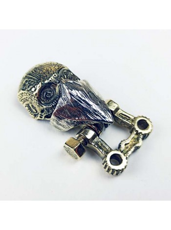 Застібка для браслета "Череп у масці", латунь