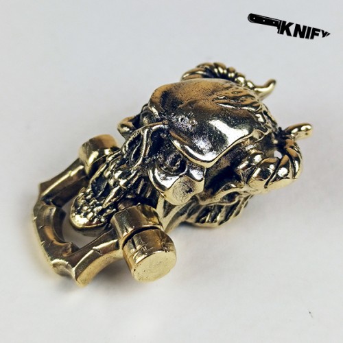 Застібка для браслета "Череп з рогами", латунь