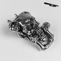 Застібка для браслета "Череп з рогами", біла бронза