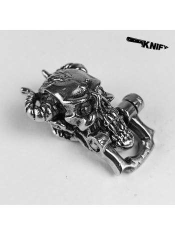 Застібка для браслета "Череп з рогами", біла бронза