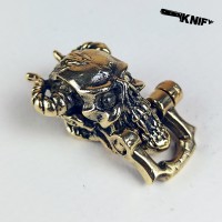 Застібка для браслета "Череп з рогами", латунь